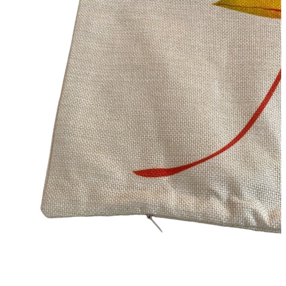 Throw Pillow Cover 17.5 x 17.5 Autumn Maple Leaf Fall Orange Yellow Cream - Picture 3 of 4
